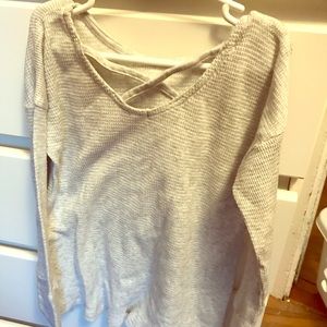 Girls grey cotton thermal top Crazy 8 size M 7-8